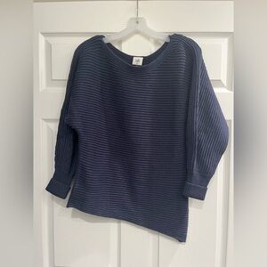 Cabi Size XXS Utopia Sweater Navy Blue Ribbed Asymmetric Style  #6232